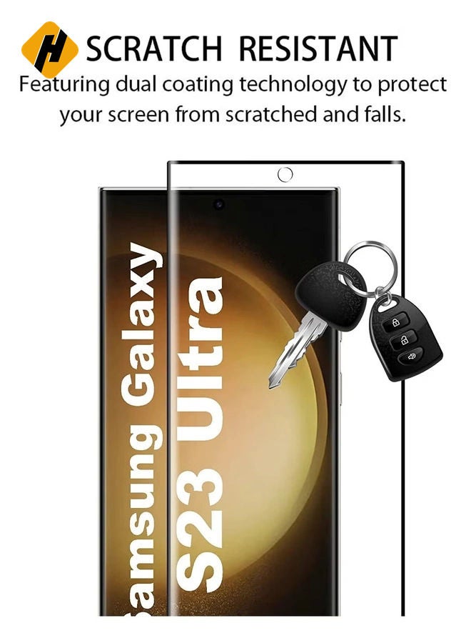 HuHa for Samsung Galaxy S23 Ultra Screen Protector with Camera Lens Protector, 9H Hardness Anti-Scratch Tempered Glass flim, Case Friendly, Anti-Fingerprint,Anti-Scratch (2+2 PACK) - Image 4