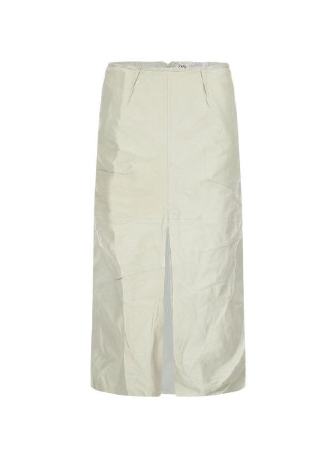 Zara trendy Solid Color Y2k Versatile Elegant High-slit Midi Skirt - Image 1