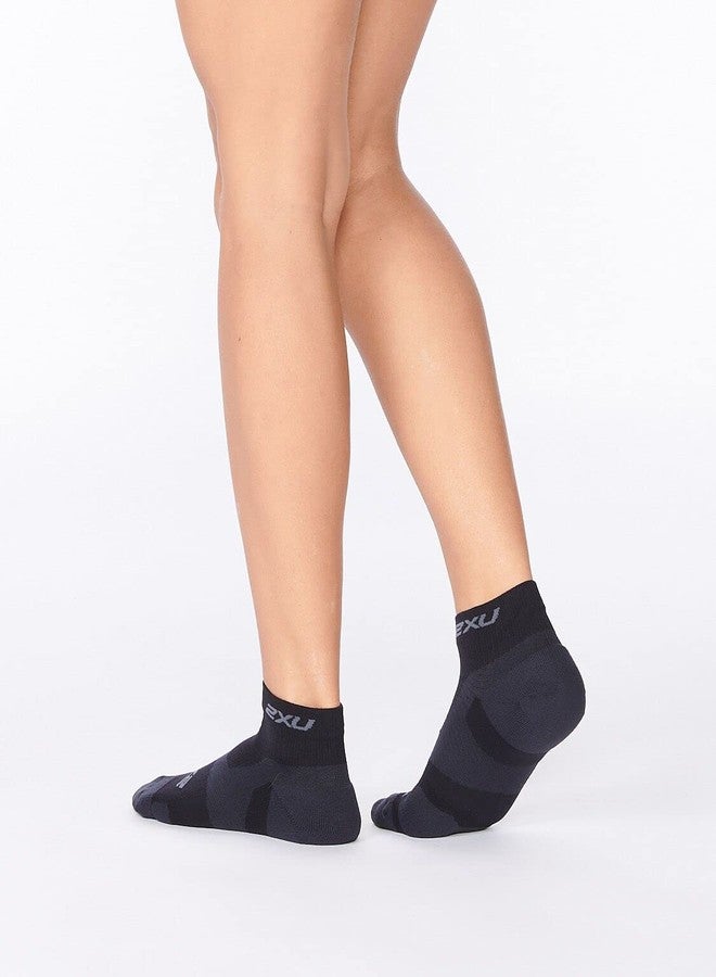 2XU Vectr 1/4 Crew Sock, Black/Titanium, X-Large - Image 2