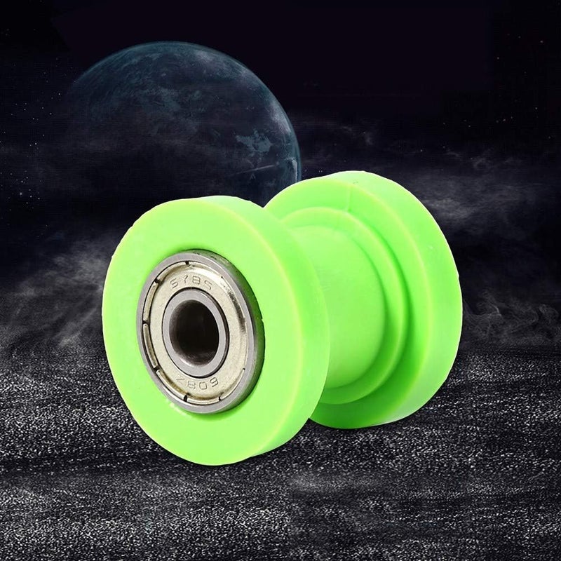 woobles 8mm Drive Chain Roller, Chain Roller Tensioner Guide Wheel Chinese Dirtbike Pit Bike(Green) Green - Image 1