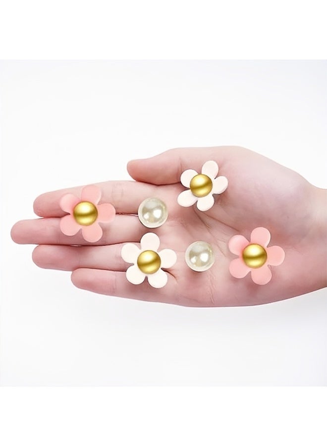 GNAFOTU 18 Pcs Pearl and Flower Shoe Charms Decoration, DIY Shoes Decorations, Trendy Shoe Decoration - Image 4