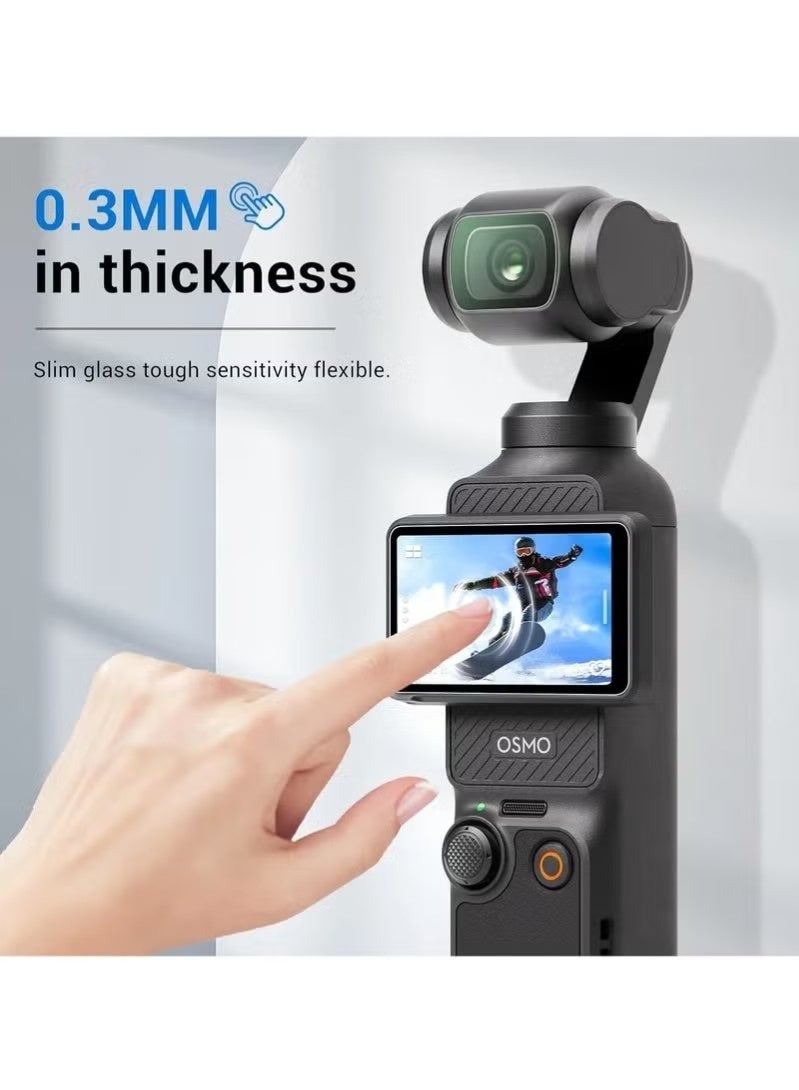 Lens & Screen Protector for DJI Osmo Pocket 3 Screen Protector [2+2 Pieces] Tempered Glass Easy Installation - Image 4