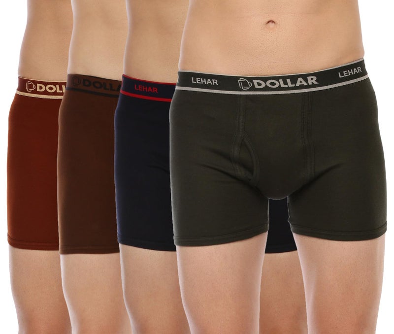 Dollar Lehar Mens Combed Cotton Trunk - Pack of 4 - Actual Colour May Vary - Image 1