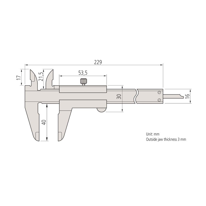 Mitutoyo 530-101 Vernier Calipers, Stainless Steel, for Inside, Outside, Depth and Step Measurements, Metric, 0"/0mm-150mm Range, +/-0.05mm Accuracy, 0.05mm Resolution, 40mm Jaw Depth - Image 5