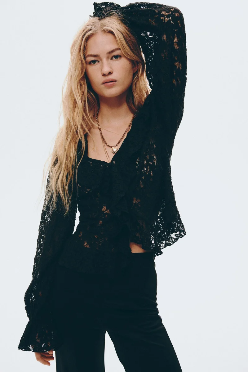 H&M Flounced lace top