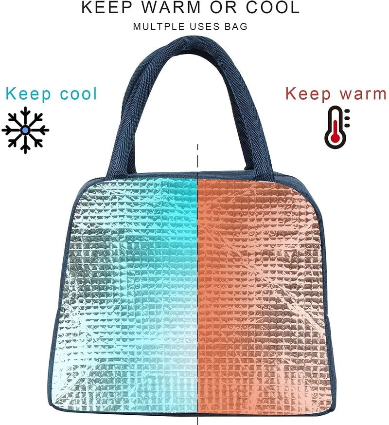 SKDBPM KDR Insulated Lunch Bags for Women Work Student Kids to School Waterproof Thermal Cooler Tote Bag Picnic Organizer Storage Tiffin Box Portable and Reusable (Red Bag) - Image 2