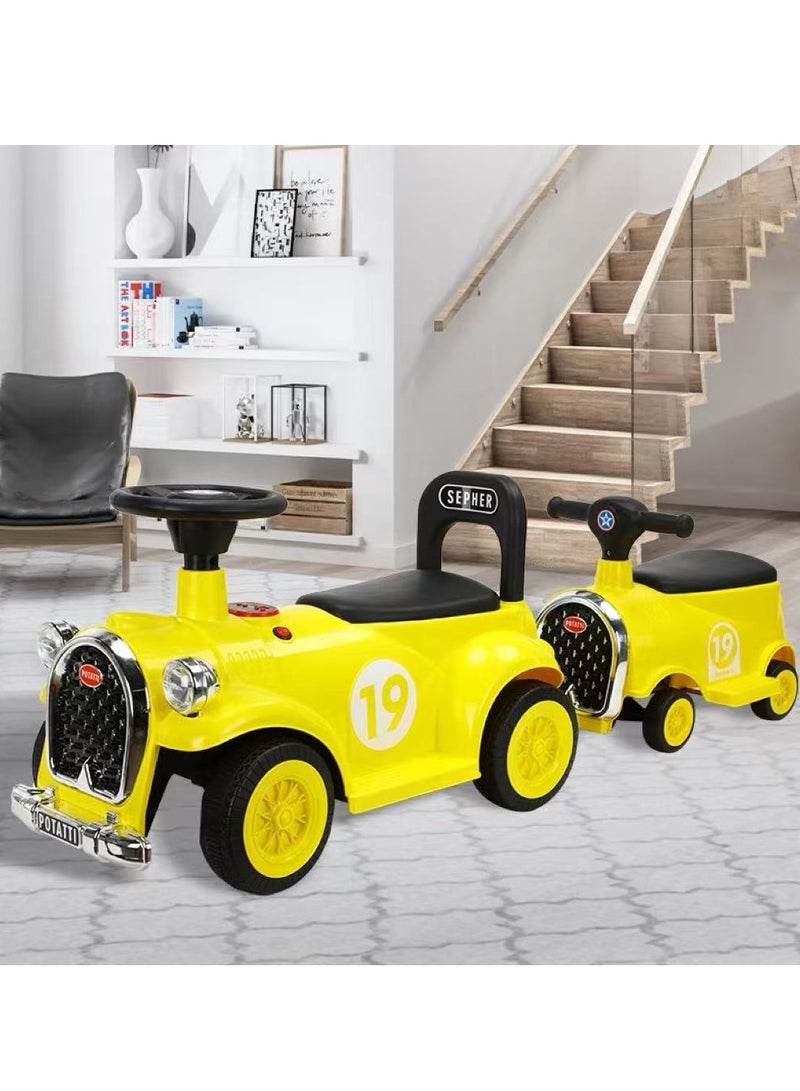 Ride on Toys for Toddlers, Riding Toys for Boys and Girls 4-wheeled Balance Car 12V 2 Seater Toy Car with Music Anti Roll-over Toy Car Train-shaped Toy Car for Outdoor Indoor - Image 1