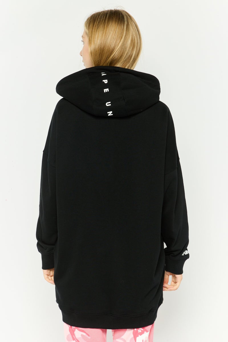 Aape BY *A BATHING APE® هودي نسائي برقبة مغطاة، أسود - Image 2
