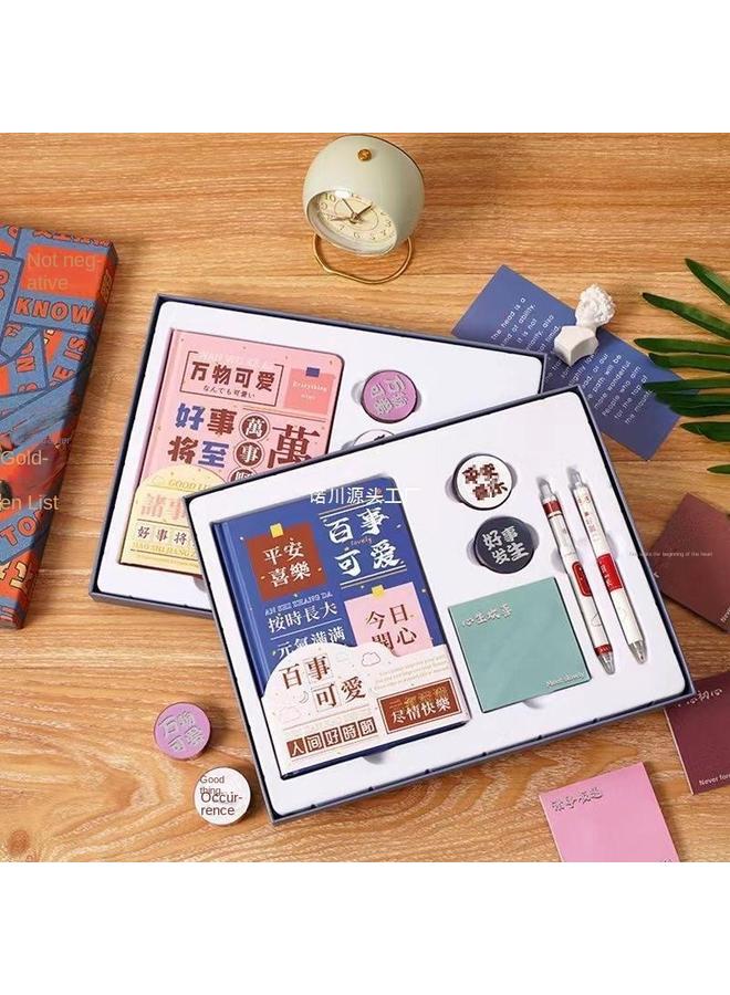 Bluejw 2024 Hand Account Book Suit Gift Box Hand Account Book Walking Stick Book Diary Supplies Stationery Book Loose Leaf Detachable - Image 4