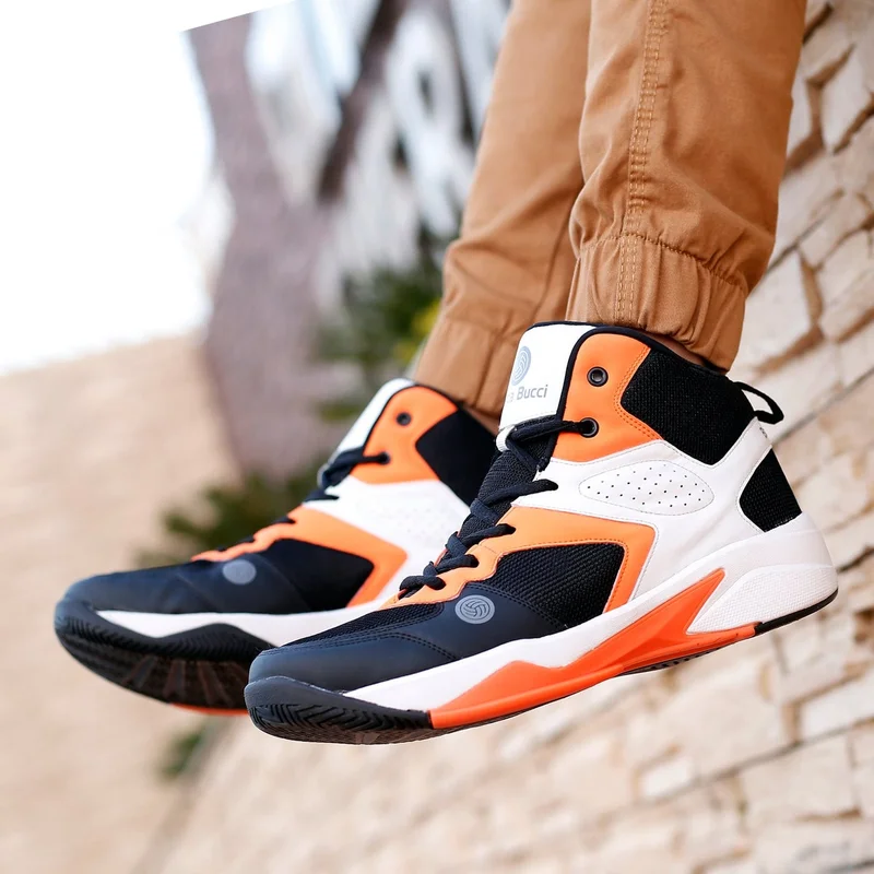 Bacca Bucci Orange Wager Premium Basketball Shoes for Men | Best Price UAE
