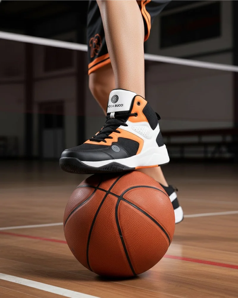 Bacca Bucci Orange Wager Premium Basketball Shoes for Men | Best Price UAE