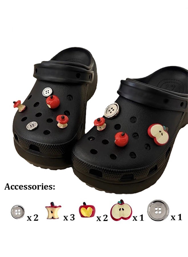 9PCS 3D Apple Accessories, DIY shoe accessories, DIY matching shoe accessories, dazzling hole shoe accessories, easy to install and easy to take off (without shoes) - Image 1