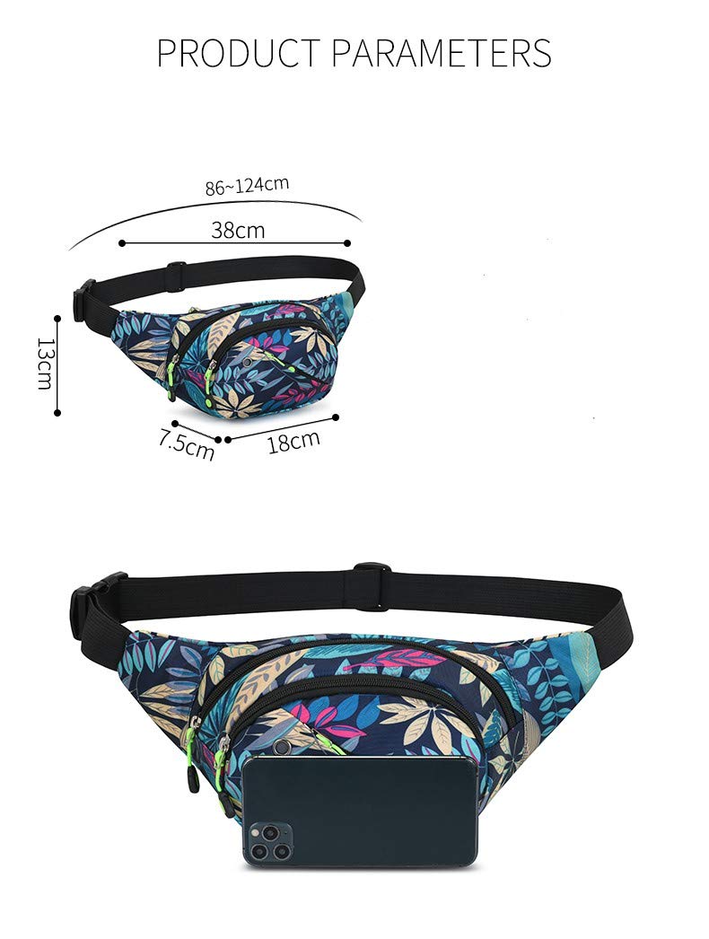 Gustave Waist Bag for Unisex, Waterproof Chest Bags Stylish Fanny Pack Lightweight Bum Bag with Adjustable Strap for Outdoor Sports Running Hiking (Geometric Blue) - Image 3
