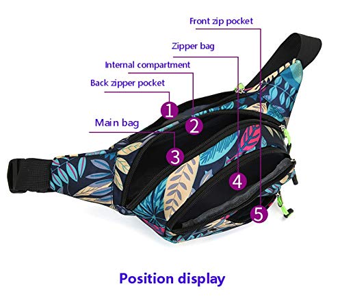 Gustave Waist Bag for Unisex, Waterproof Chest Bags Stylish Fanny Pack Lightweight Bum Bag with Adjustable Strap for Outdoor Sports Running Hiking (Geometric Blue) - Image 4
