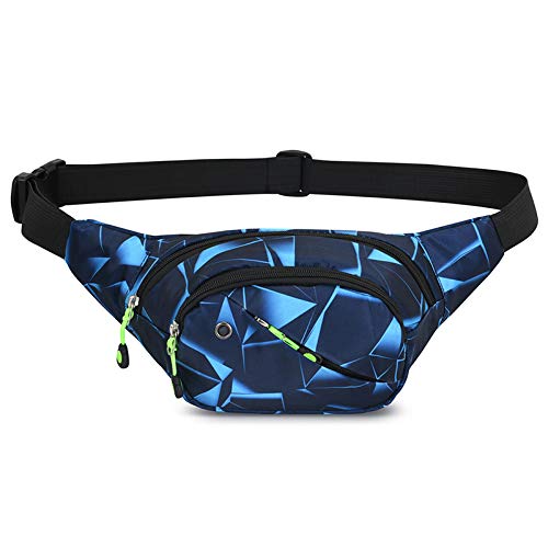 Gustave Waist Bag for Unisex, Waterproof Chest Bags Stylish Fanny Pack Lightweight Bum Bag with Adjustable Strap for Outdoor Sports Running Hiking (Geometric Blue) - Image 1