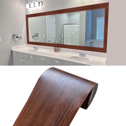 Teemall 10M Wood Grain Removable PVC Waterproof Border Wall Decor Self Adhesive Kitchen Bathroom Tiles Sticker Wallpaper Mirror Frame Sticker Beige - Image 1