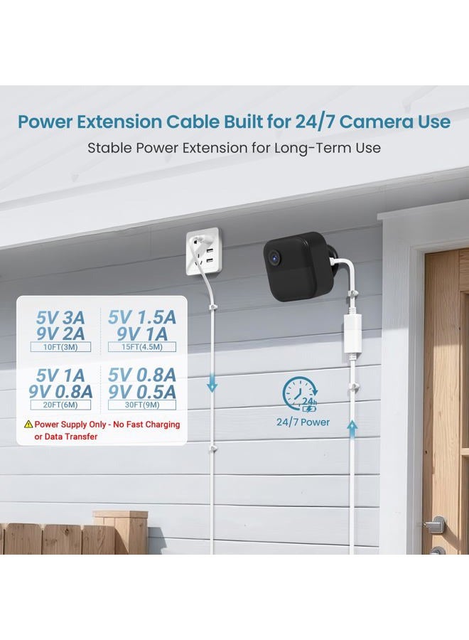 Itramax 2Pack 10FT USB Extension Cable Compatible with WYZE Cam V4/V3/V2,Wyze Cam OG, WYZE Cam Pan3/V3 Pro/V2,Blink 4 (4th Gen),Blink XT,Blink Mini,Flat Weatherproof Power Cord Charging and Data Sync - Image 4