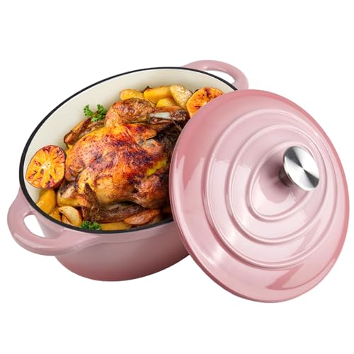 Alathote 5.5 Quart Oval Enameled Cast Iron Dutch Oven Pot with Lid, Oven Safe up to 550° F & Dishwasher Safe, Sturdy Dutch Oven Cookware - Image 1