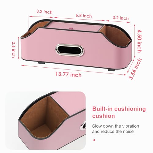 Sancaral Car Rear Backseat Extra Multifunctional Drink Cup Holder Organizers with Tissue Storage Box Organizer & Hooks for Car Seat Back. Pink - Image 4