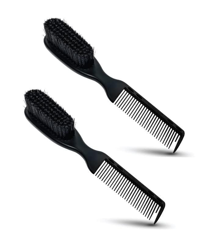 TRU BARBER PRO Fading Brush 2PCS Bundle, Barber Fade Brush, Cleaning Brush for clippers,Beard Brush,Stylist Comb Hair Styling Tool - Image 2
