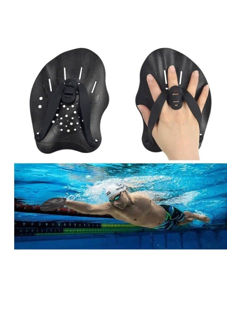 OASIS-TH 1 Pair Hand Paddles Swimming Paddles Silicone Strength Training Aid Swim Pool Exercise Equipment Accessories With Adjustable Straps For Adult Size L  - Image 1