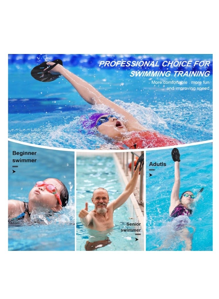 OASIS-TH 1 Pair Hand Paddles Swimming Paddles Silicone Strength Training Aid Swim Pool Exercise Equipment Accessories With Adjustable Straps For Adult Size L  - Image 3