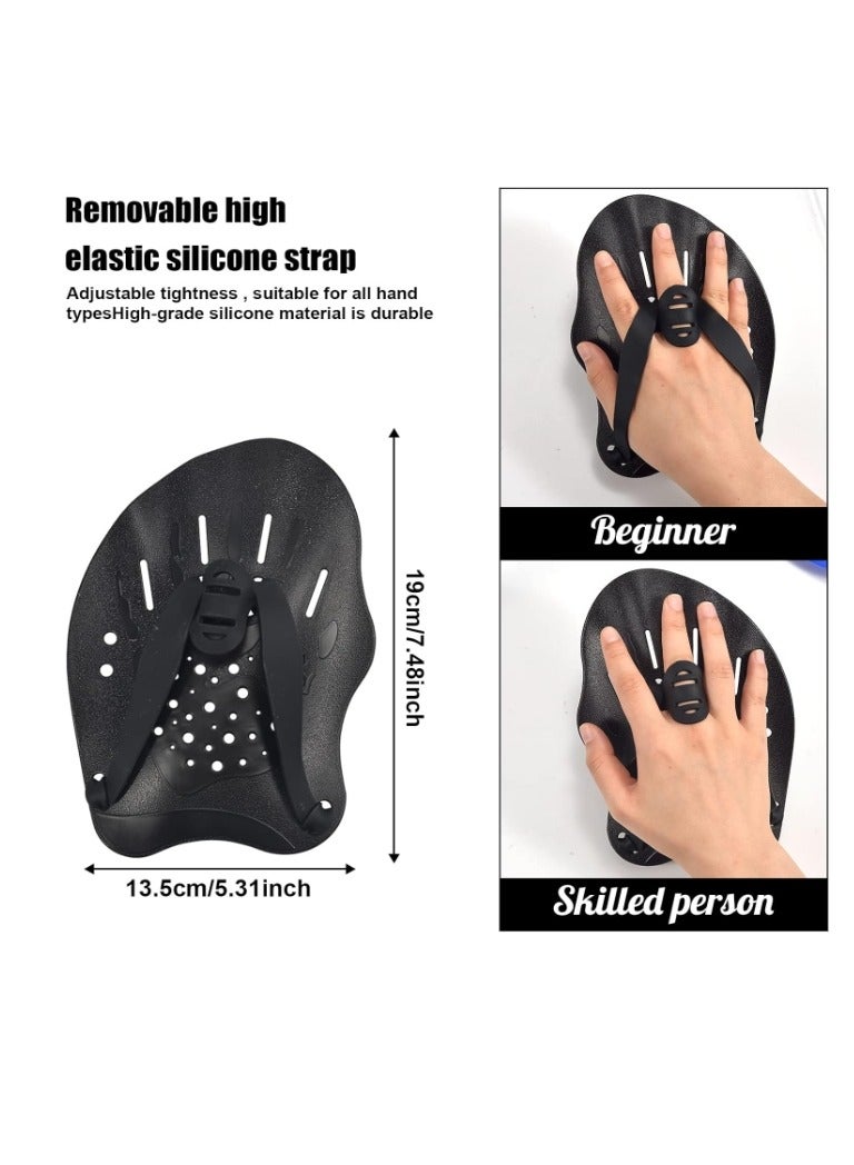 OASIS-TH 1 Pair Hand Paddles Swimming Paddles Silicone Strength Training Aid Swim Pool Exercise Equipment Accessories With Adjustable Straps For Adult Size L  - Image 4