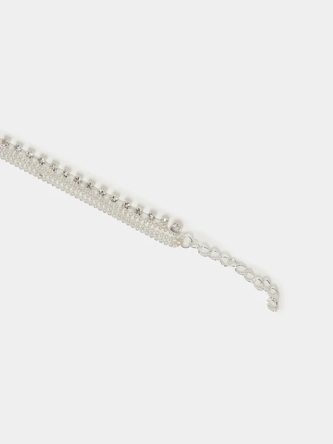 Styli Styli Embellished Layered Anklet with Lobster Clasp