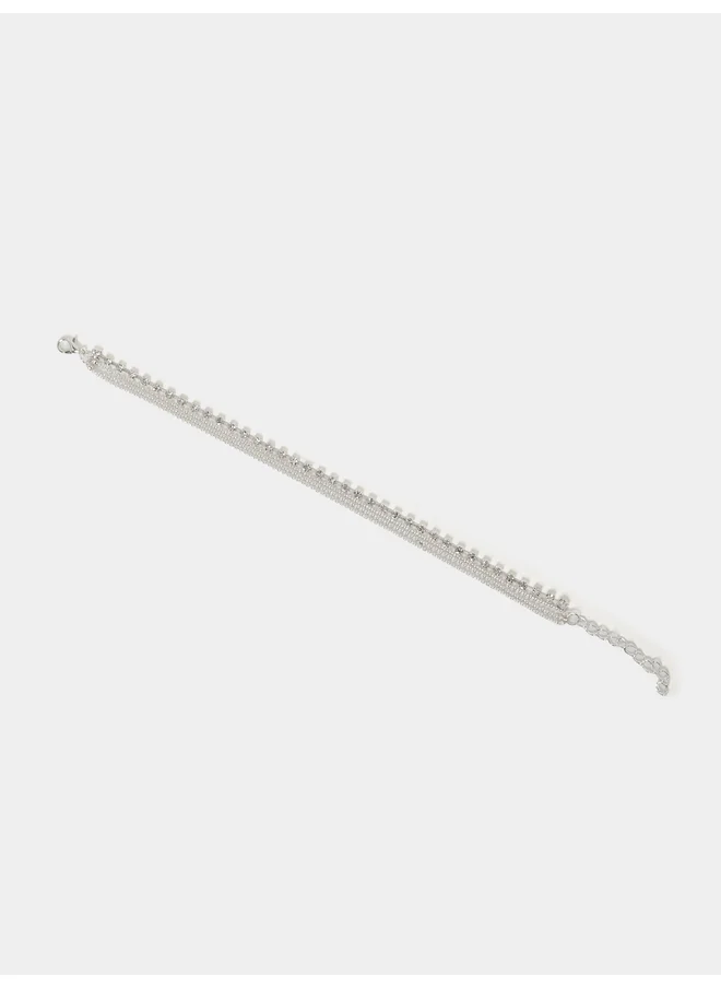 Styli Styli Embellished Layered Anklet with Lobster Clasp