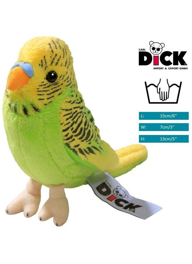 Carl Dick لعبة ببغاء أخضر مع أصفر 5 بوصات 13 سم لعبة محشوة ناعمة على شكل حيوان 2823004  - Image 3