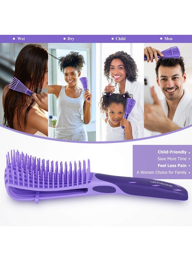 URTHEONE Detangling Hair Brush, Detangling brush for Adults and Kids, Comb Set for Kinky Curly Coily and Wavy Hair, For Wet and Dry Hair, Afro American Type 3a-4c, Comfortable Grip(Purple) - Image 5