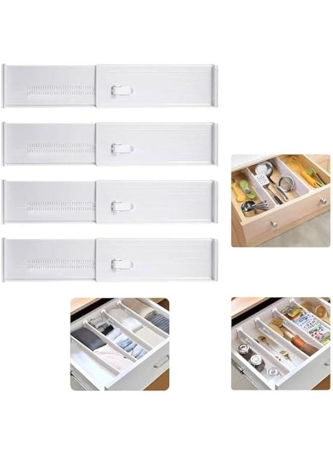 HOOKOR Expandable Drawer Dividers, Large Kitchen Utensils Drawer Divider, 9cm High Adjustable Drawer Organizers Separators for Clothing,Kitchen Utensils,Tools,4 Long Dividers(27cm-45cm)  - Image 1
