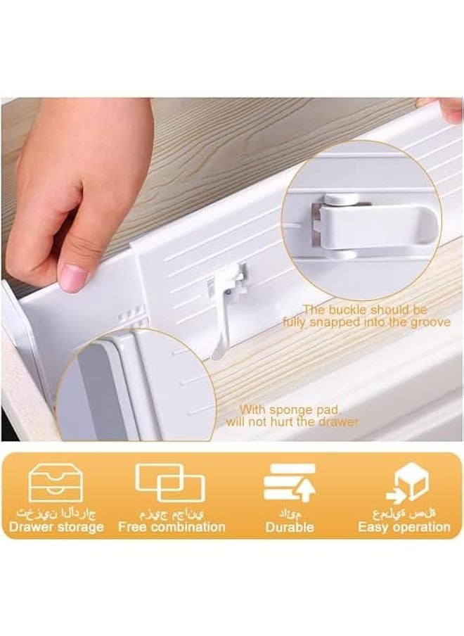 HOOKOR Expandable Drawer Dividers, Large Kitchen Utensils Drawer Divider, 9cm High Adjustable Drawer Organizers Separators for Clothing,Kitchen Utensils,Tools,4 Long Dividers(27cm-45cm)  - Image 4