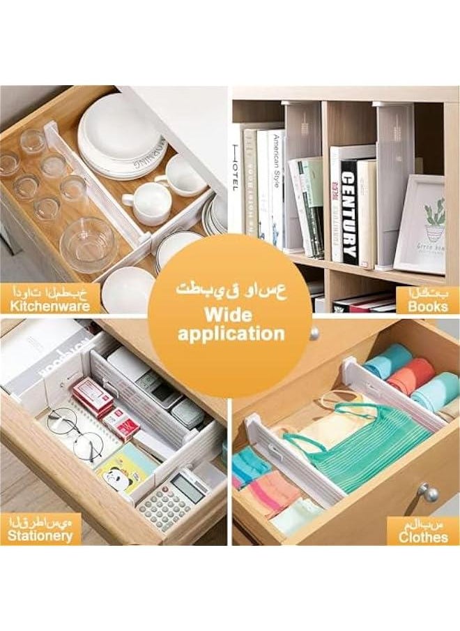 HOOKOR Expandable Drawer Dividers, Large Kitchen Utensils Drawer Divider, 9cm High Adjustable Drawer Organizers Separators for Clothing,Kitchen Utensils,Tools,4 Long Dividers(27cm-45cm)  - Image 5