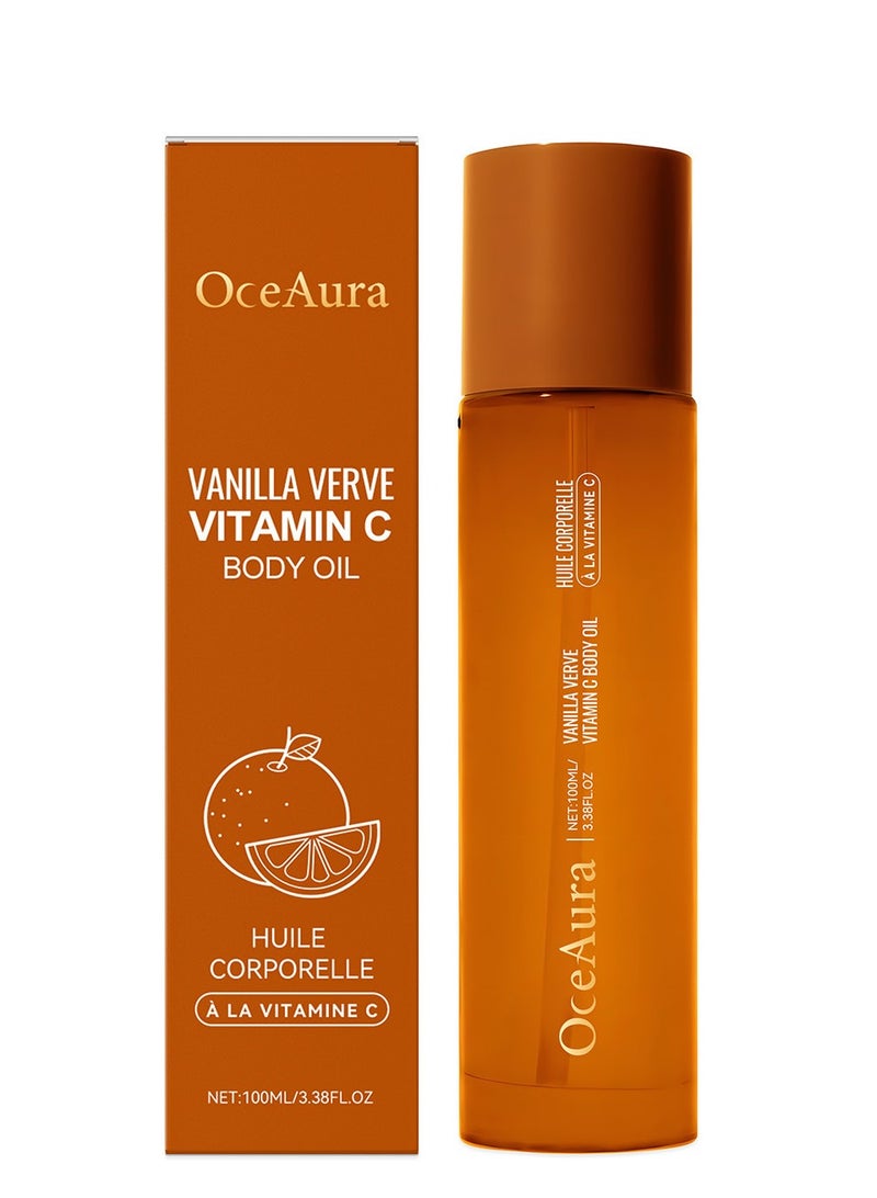  اوساورا فيتامين C زيت الجسم للنساء والرجال مرطب فينيلا فيرف مصل الجسم العطري للبشرة المتوهجة. تغذية، ترطيب بعد الاستحمام والحمام العناية بالبشرة مرطب، 3.38 فلتر أوز - Image 1