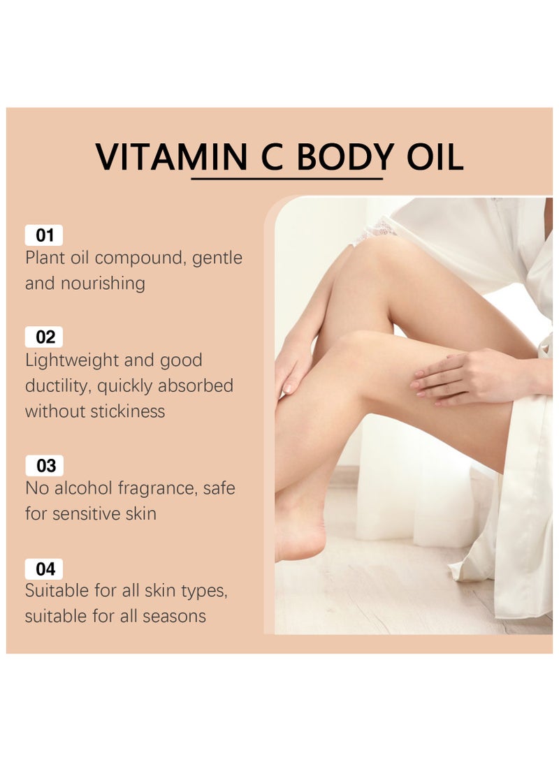  اوساورا فيتامين C زيت الجسم للنساء والرجال مرطب فينيلا فيرف مصل الجسم العطري للبشرة المتوهجة. تغذية، ترطيب بعد الاستحمام والحمام العناية بالبشرة مرطب، 3.38 فلتر أوز - Image 2