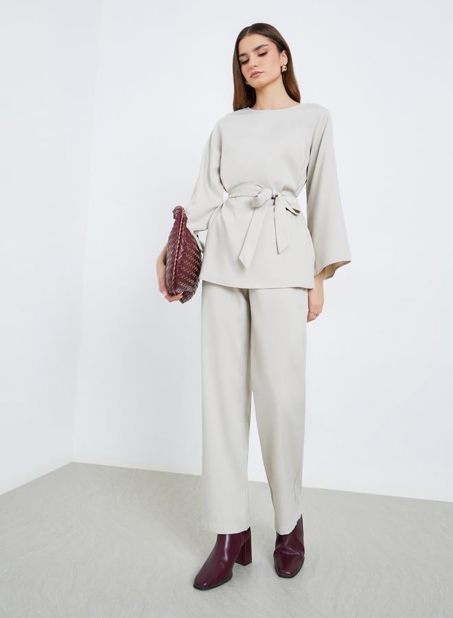 Styli Women Longline Top and Wide Leg Pants Co-Ords - Image 2