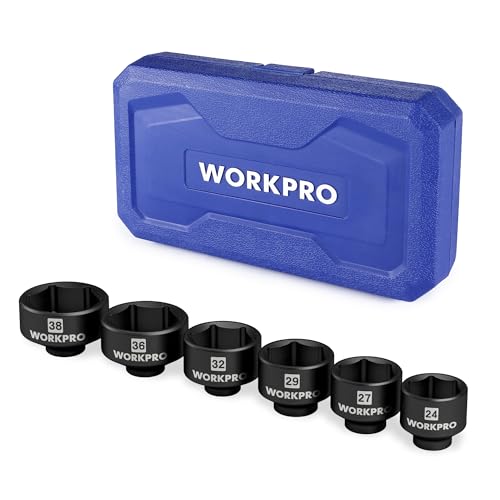 WORKPRO 24-38mm (6-Piece) Oil Filter Socket Wrench, Oil Filter Removal Tool, Oil Filter Change Set, Ideal for Some Ford F250, BMW, Mini, Volvo, Audi, VW, Porsche Vehicles - Image 1