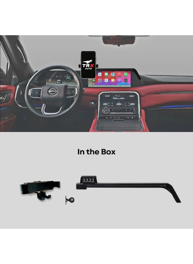  تي ار اكس اوتو حامل هاتف TRX AUTO لنيسان باترول 2025 | قوس ثابت لشاشة الوسائط المتعددة | قبضة آمنة غير مغناطيسية | دوران 360 درجة | لا تسد فتحات التهوية | حامل موبايل سهل التركيب - Image 4