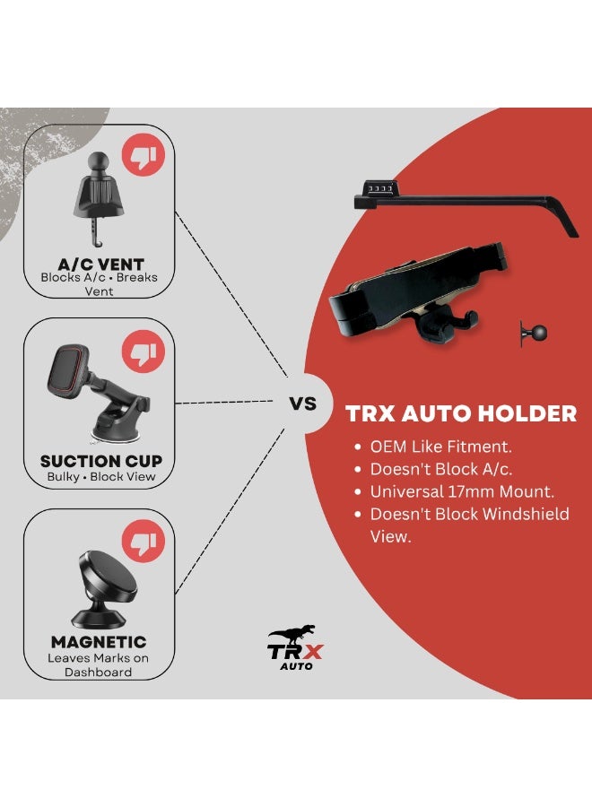  تي ار اكس اوتو حامل هاتف TRX AUTO لنيسان باترول 2025 | قوس ثابت لشاشة الوسائط المتعددة | قبضة آمنة غير مغناطيسية | دوران 360 درجة | لا تسد فتحات التهوية | حامل موبايل سهل التركيب - Image 2