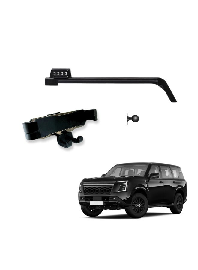  تي ار اكس اوتو حامل هاتف TRX AUTO لنيسان باترول 2025 | قوس ثابت لشاشة الوسائط المتعددة | قبضة آمنة غير مغناطيسية | دوران 360 درجة | لا تسد فتحات التهوية | حامل موبايل سهل التركيب - Image 1