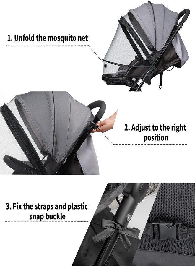 Bemece Universal Baby Stroller Mosquito Net, Durable Mosquito for Stroller with Two-Way Zippers & Storage Bag, Breathable & Foldable Mosquito Nets, Perfect Bug Net for Strollers - Image 5