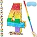 PCFING 20 Inch Number 4 Piata Rainbow with 30 Inch Piata Stick Blindfold Confetti for Boys Girls Adults Birthday Party Decorations Anniversary Celebration Fiesta - Image 2