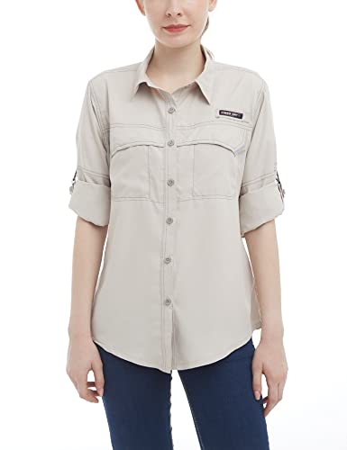 Little Donkey Andy Women's UPF 50+ UV Protection Shirt, Long Sleeve Fishing Shirt, Breathable and Fast Dry Khaki XL - Image 1