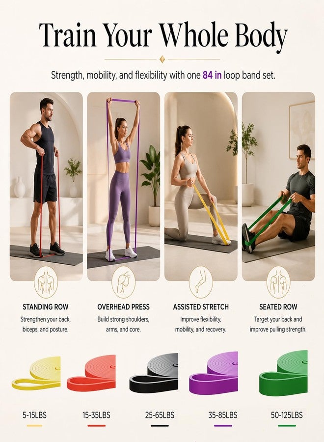 TOPOKO Pull Up Assistance Bands, Resistance Bands Set of 5 for Working Out, Pull Up Bands for Men & Women, Heavy Duty Exercise Bands for Strength Training, Stretching, Physical Therapy, Home Gym Workouts - Image 5