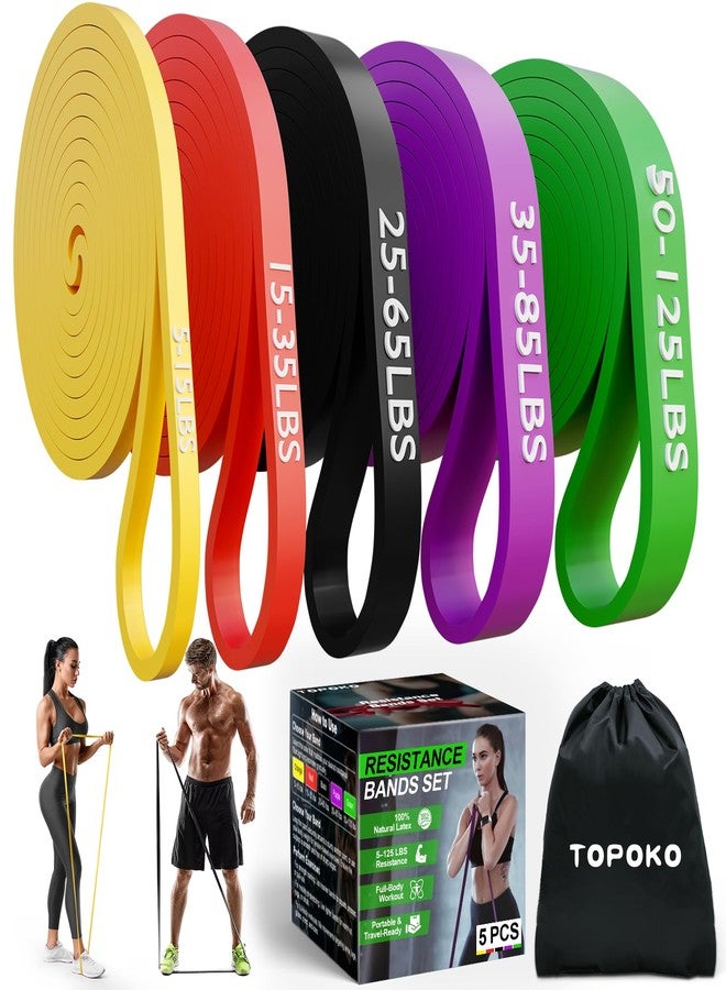 TOPOKO Pull Up Assistance Bands, Resistance Bands Set of 5 for Working Out, Pull Up Bands for Men & Women, Heavy Duty Exercise Bands for Strength Training, Stretching, Physical Therapy, Home Gym Workouts - Image 1