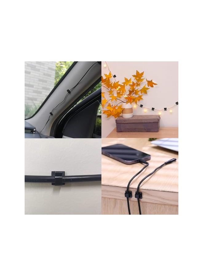 erorex 50 Adhesive Clips for Strong Wire Hold Cable Management, Strong Cord Clips Wire Holders for The Wall, Under Desk, Christmas Lights, Car, Dash Cam, Ethernet - Image 2