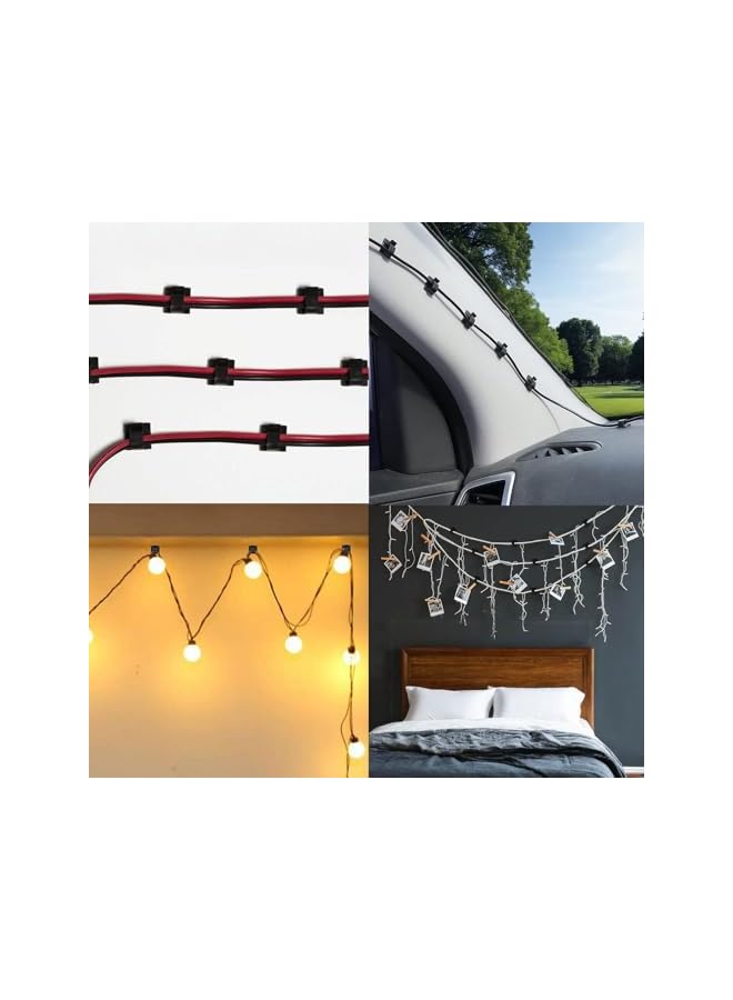 erorex 50 Adhesive Clips for Strong Wire Hold Cable Management, Strong Cord Clips Wire Holders for The Wall, Under Desk, Christmas Lights, Car, Dash Cam, Ethernet - Image 3