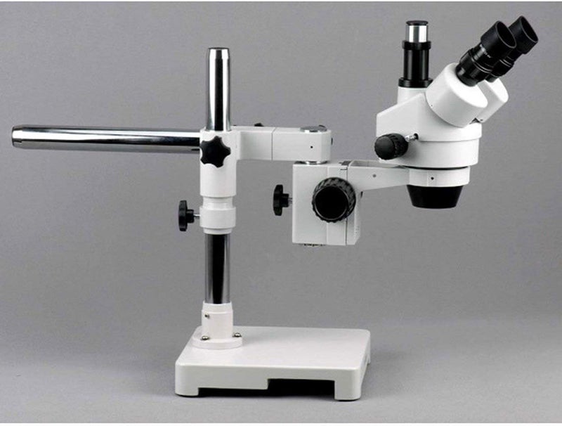 AmScope AmScope SM3TZ54S Professional Trinocular Stereo Zoom Microscope WH10x Eyepieces 35X90X Magnification 07X45X Zoom Objective 54Bulb LED Light SingleArm Boom Stand 110V240V Includes 05X and 20X Barlow Lenses  - Image 2