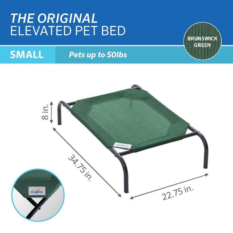 Coolaroo The Original Cooling Elevated Pet Bed,Brunswick Green, Small - Image 4